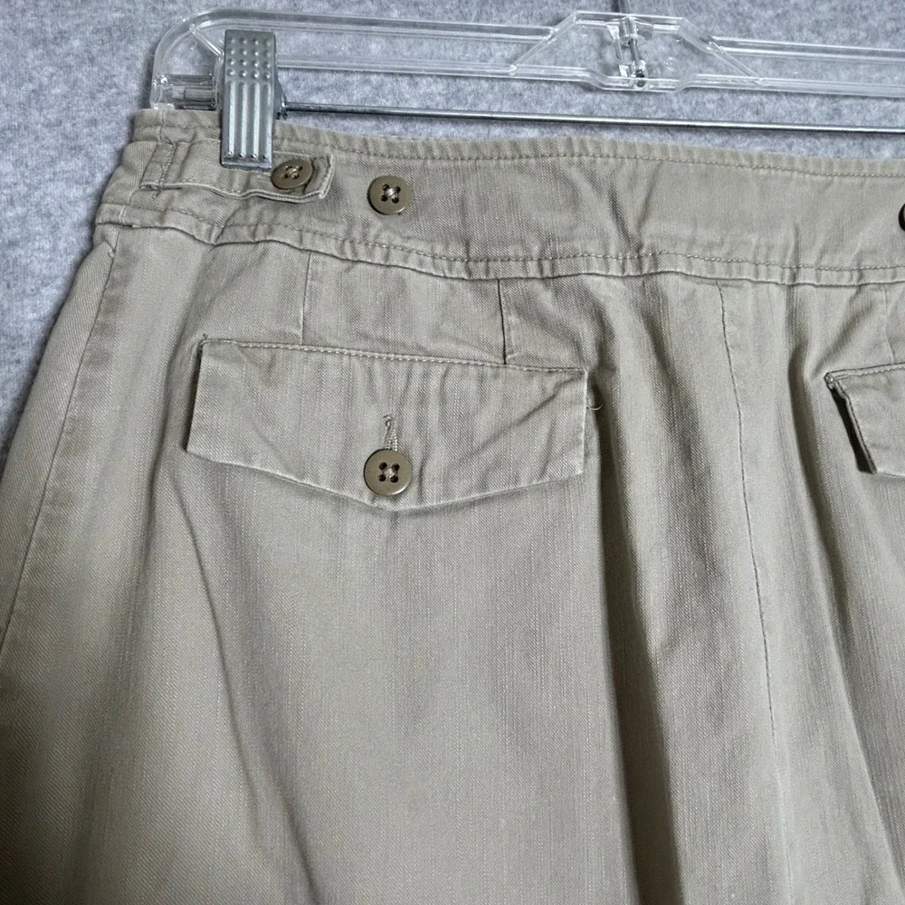 VTG Eddie Bauer Legend Linden Skirt Khaki Cotton Maxi Cargo Utility Cottage 8